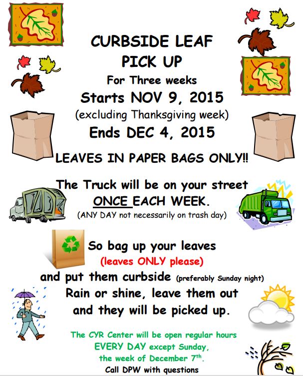 CURBSIDE LEAF PICK UP NORTH ANDOVER MA 2015